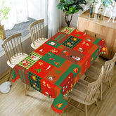 Lofaris Gingerbread Bell Santa Christmas Trees Tablecloth